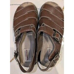Vintage Authentic Riders Footwear Women's 8 Brown Genuine Leather Adjustable